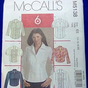 McCall's Misses Blouse 6 styles sz 14-20